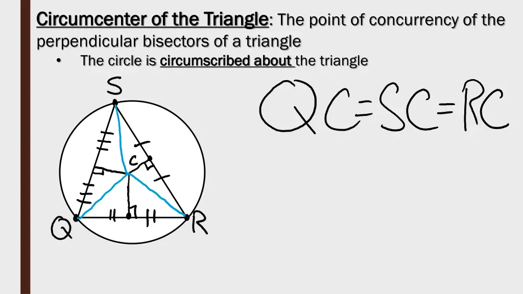 circumcenter of the triangle circumcenter