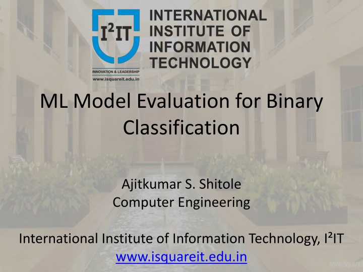 ml model evaluation for binary classification