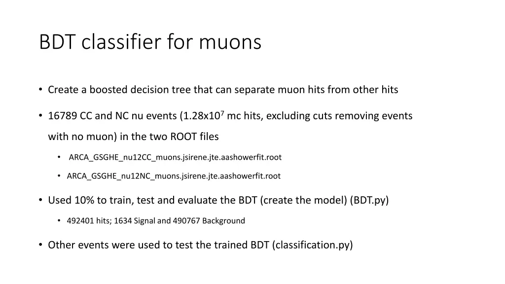 bdt classifier for muons 1