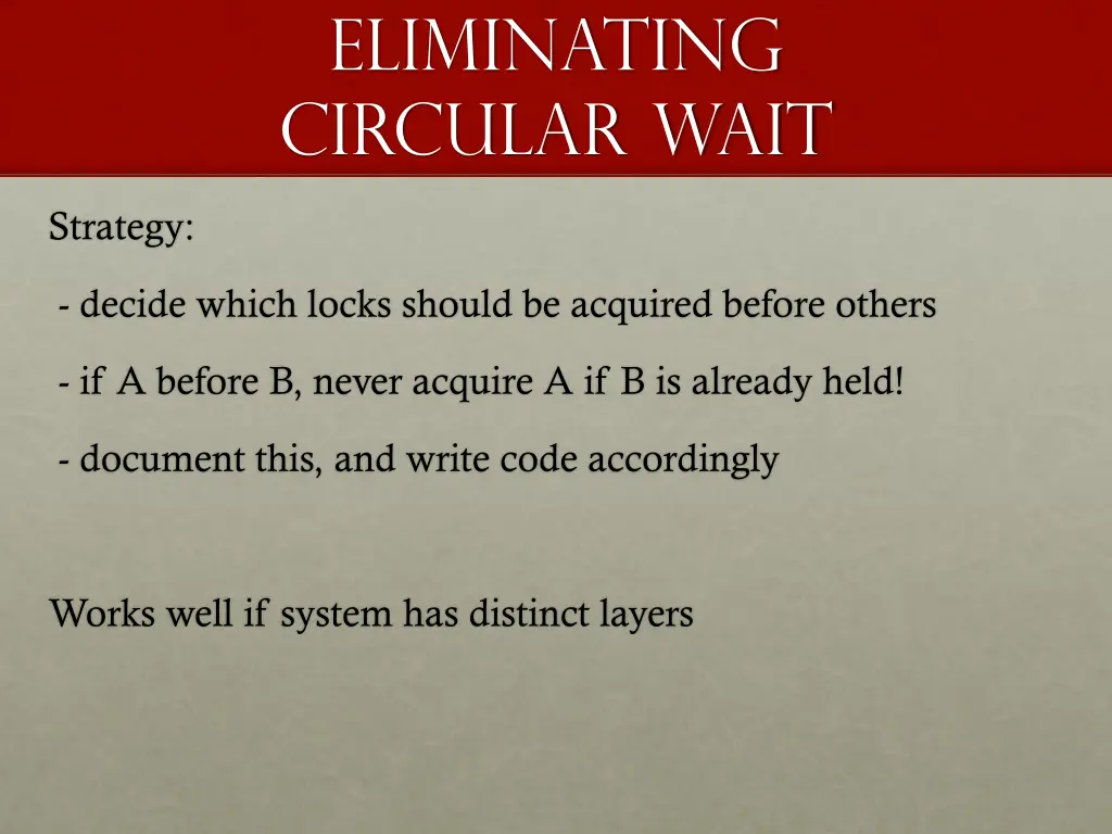 eliminating circular wait