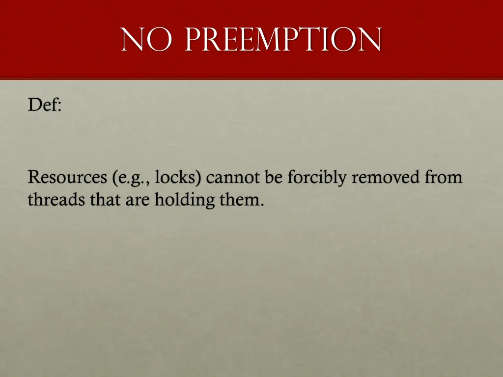 no preemption