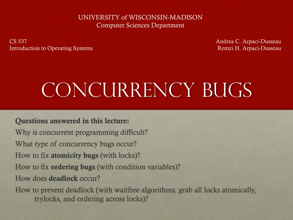 university of wisconsin madison computer sciences