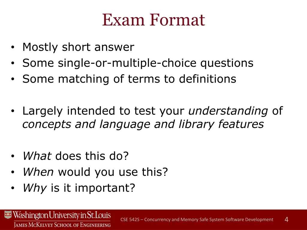exam format