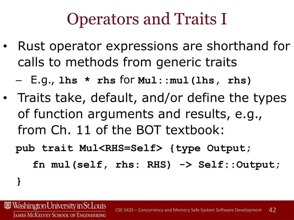 operators and traits i