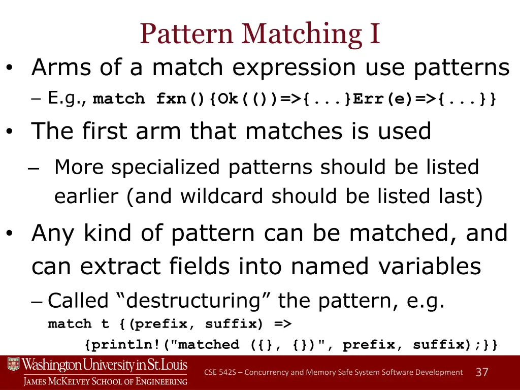 pattern matching i
