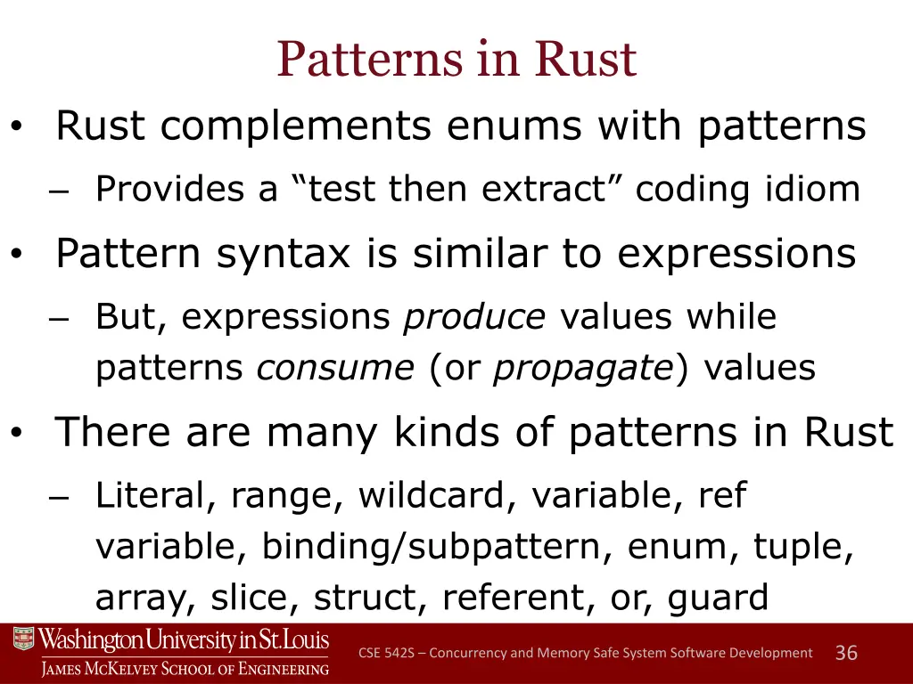 patterns in rust