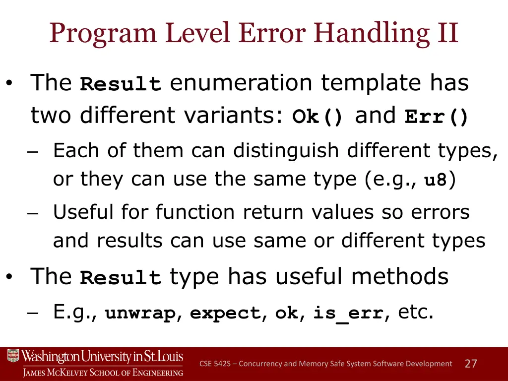 program level error handling ii