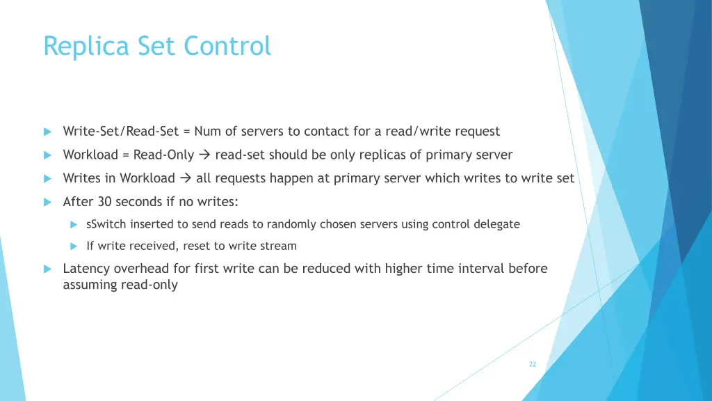 replica set control