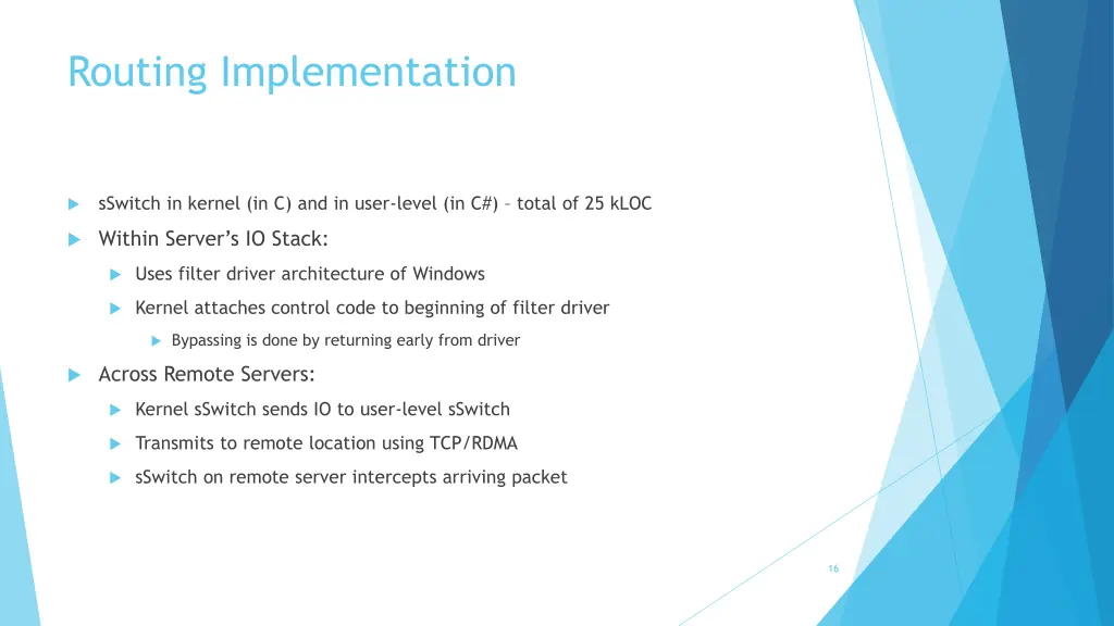 routing implementation