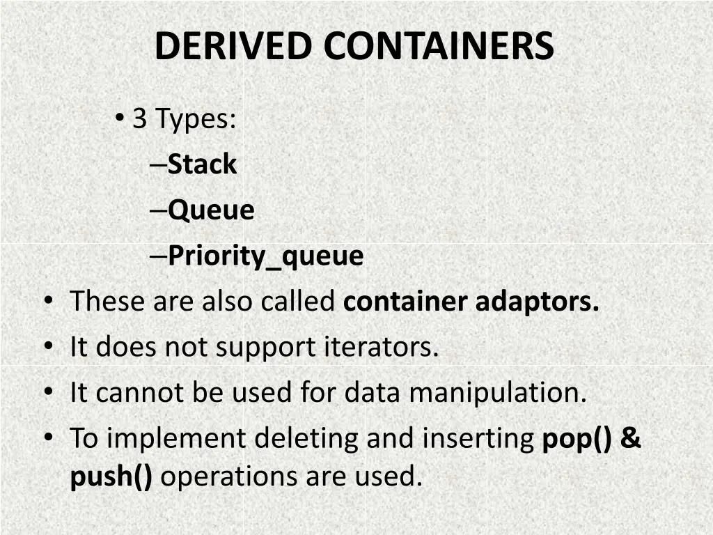 derived containers
