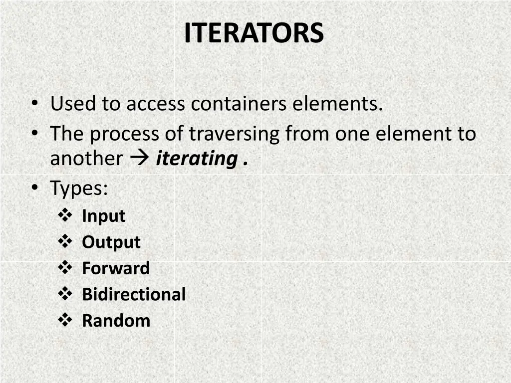 iterators