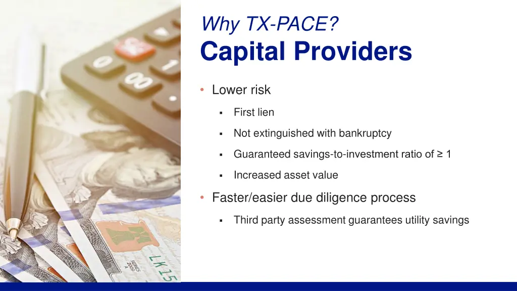 why tx pace capital providers