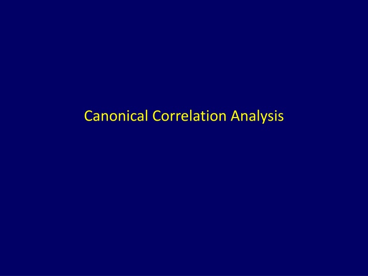 canonical correlation analysis
