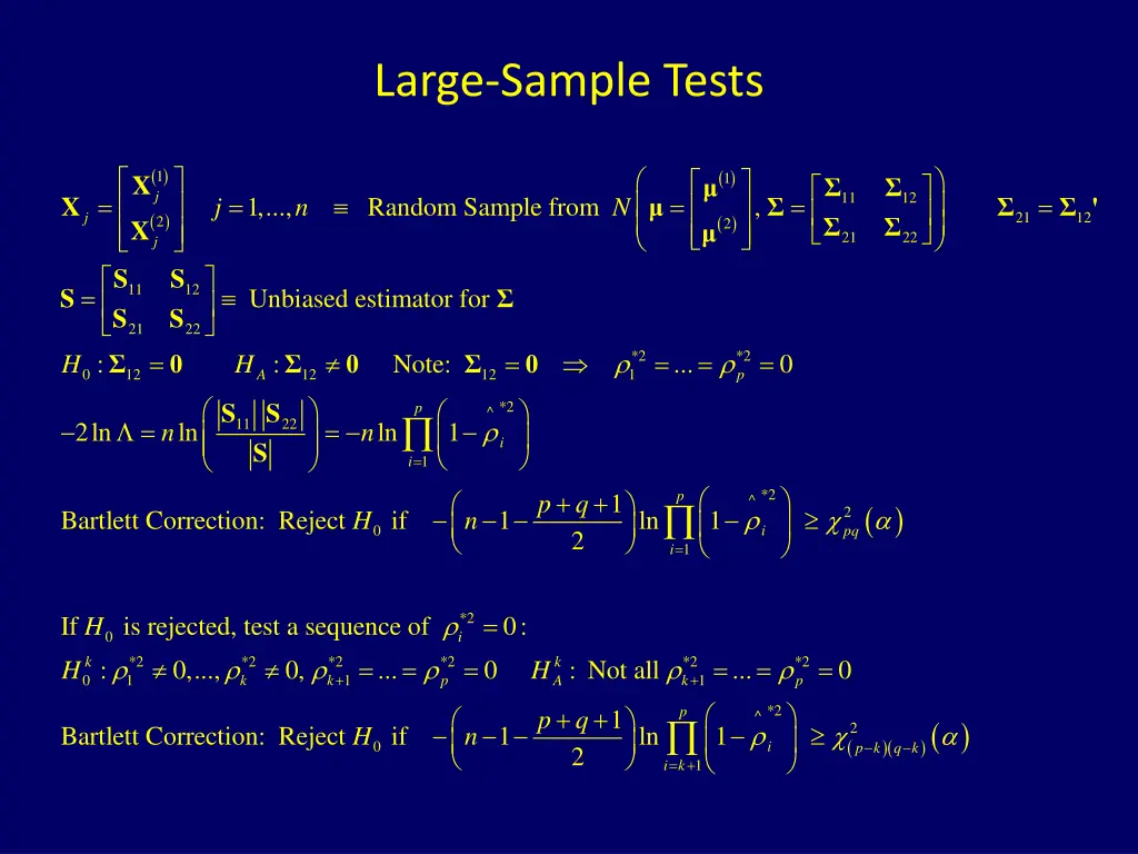 large sample tests