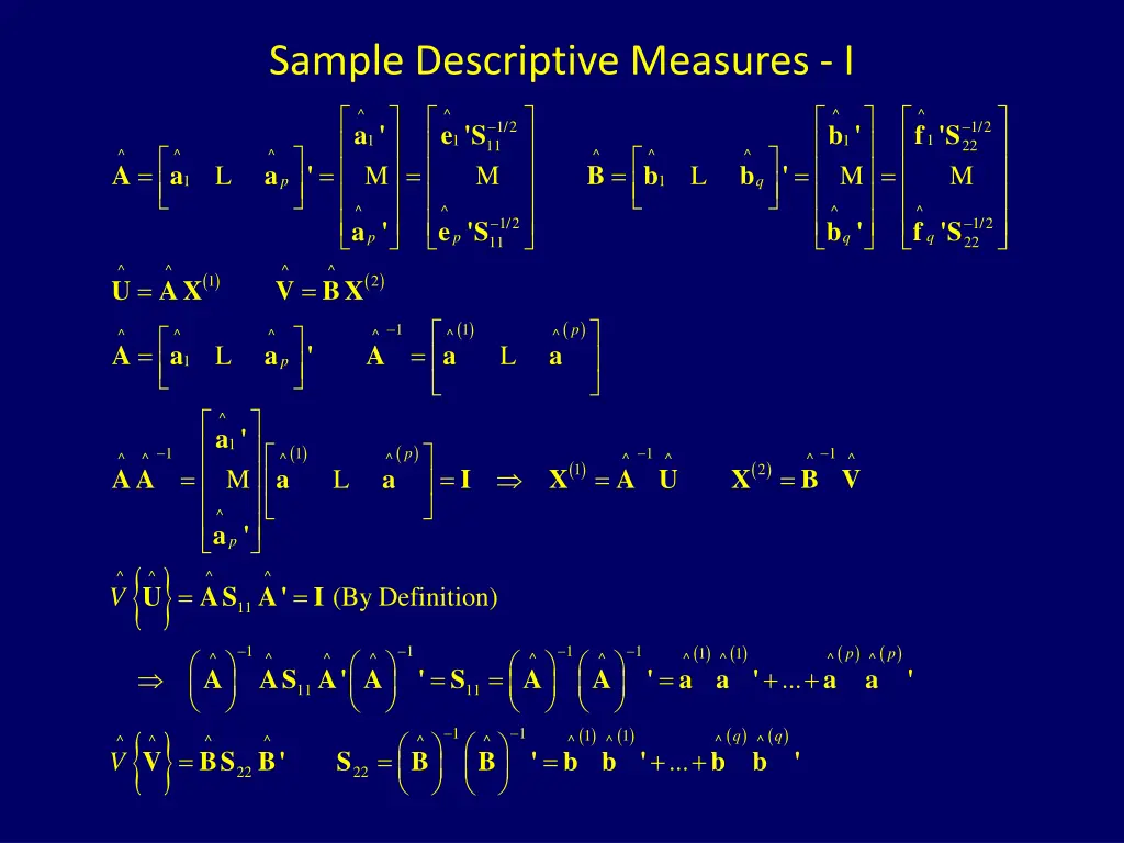 sample descriptive measures i