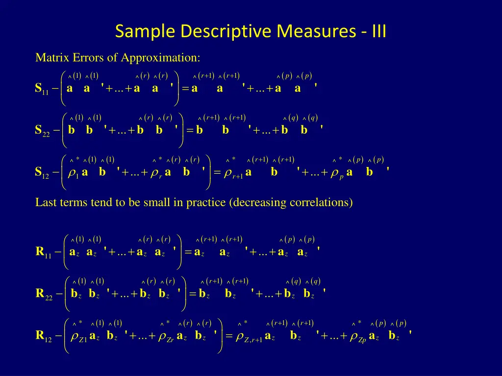 sample descriptive measures iii