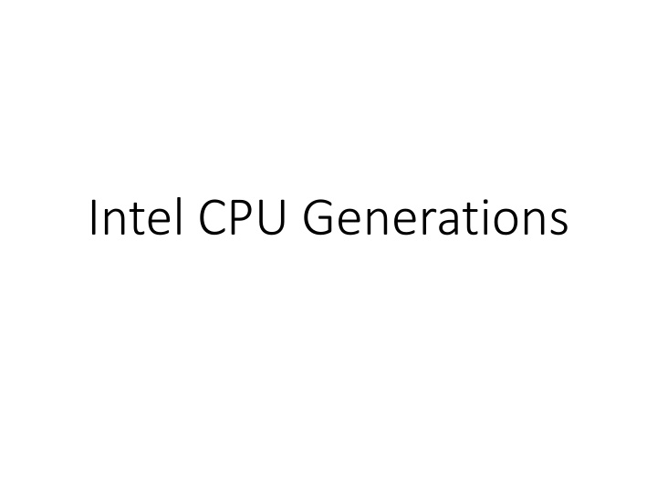 intel cpu generations