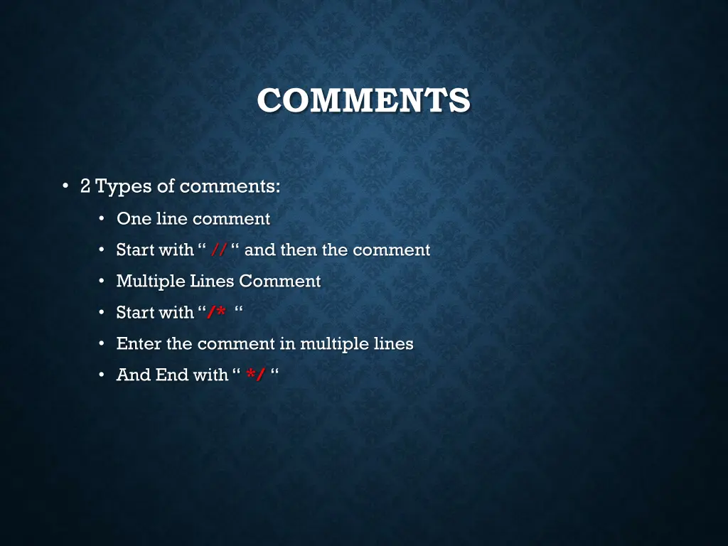 comments