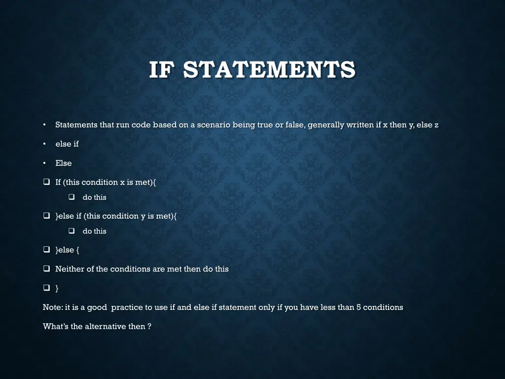 if statements