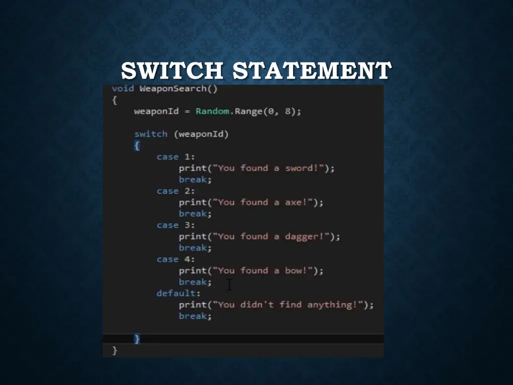 switch statement