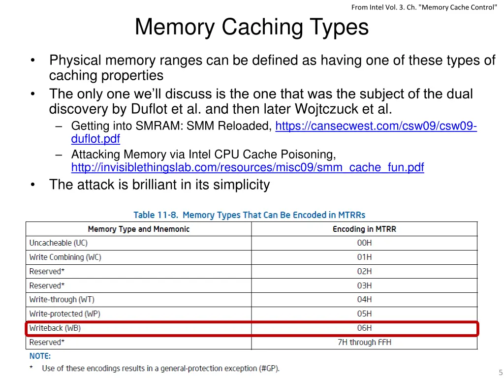 from intel vol 3 ch memory cache control 1