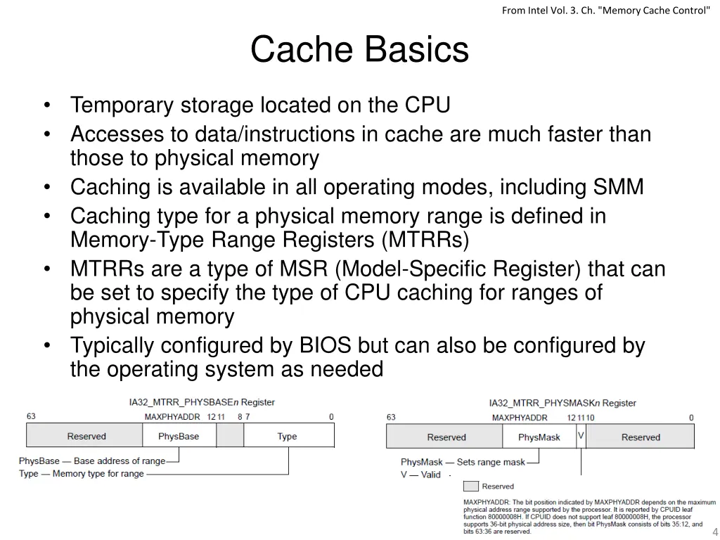 from intel vol 3 ch memory cache control