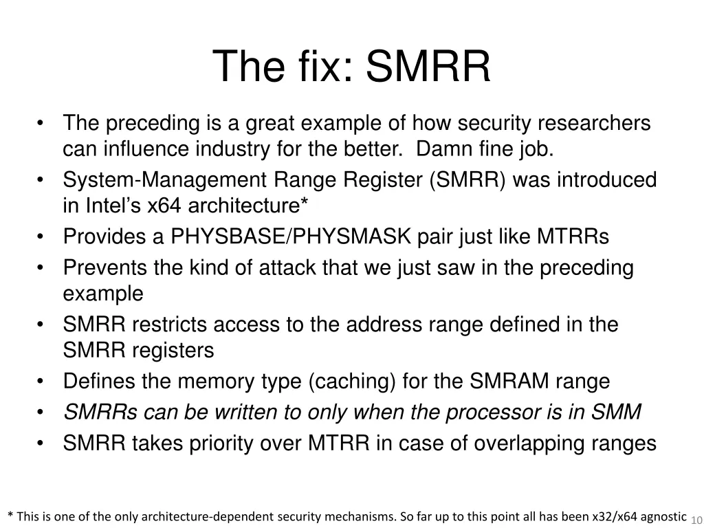 the fix smrr