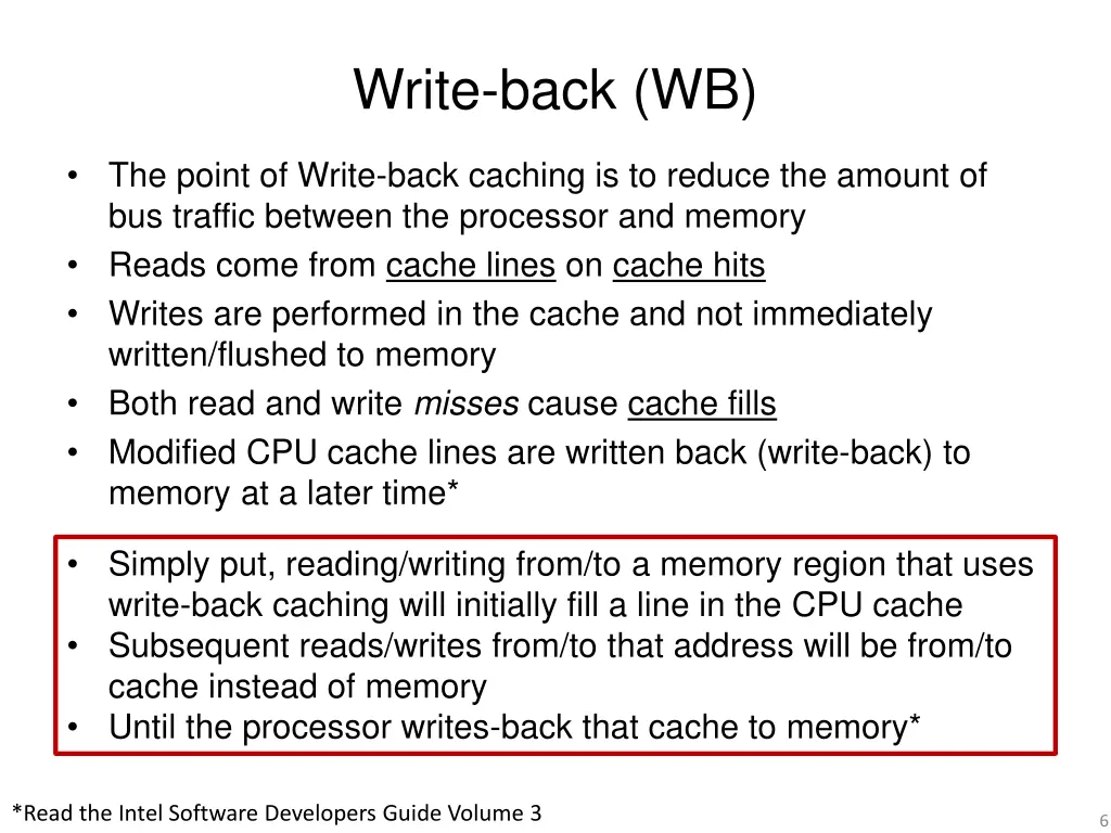 write back wb
