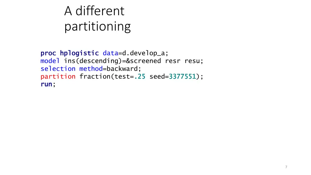 a different partitioning