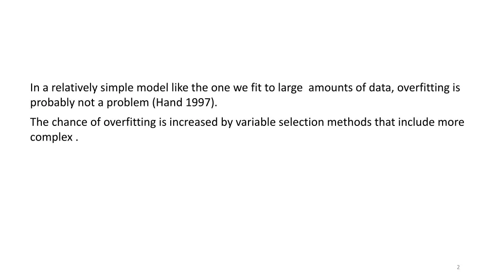 in a relatively simple model like