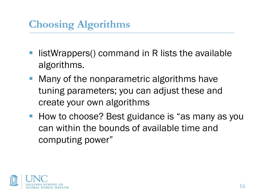 choosing algorithms