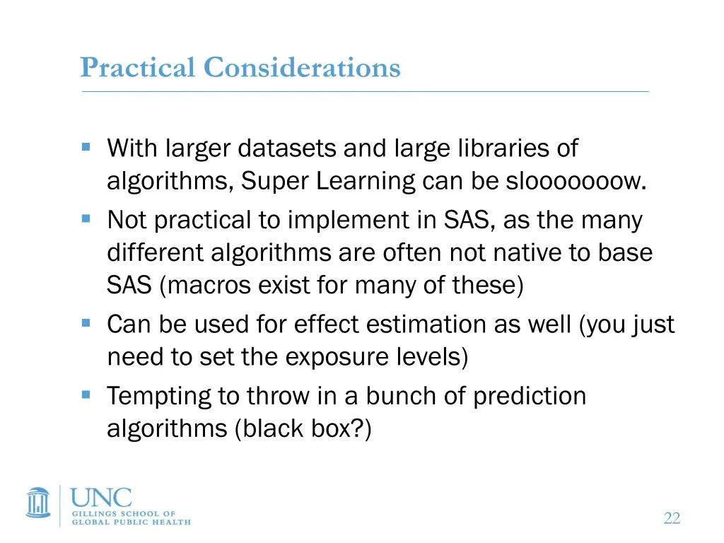 practical considerations