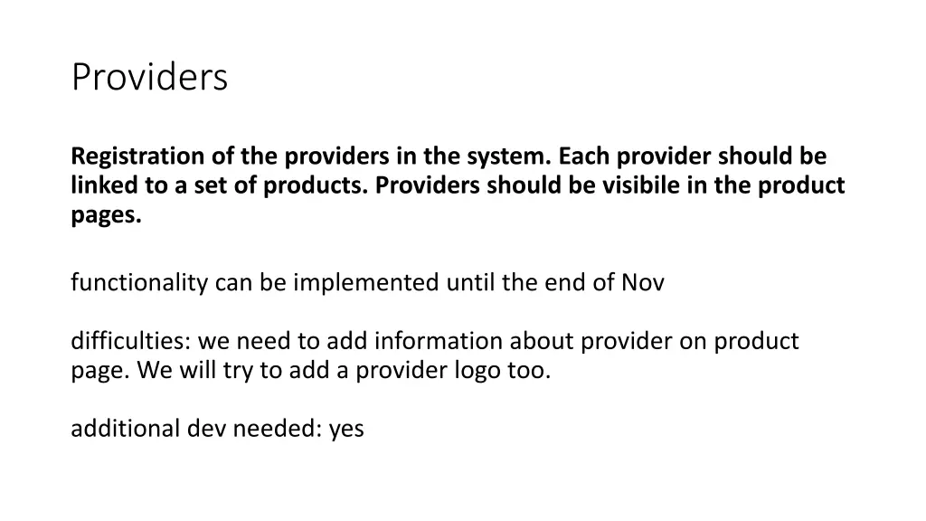 providers