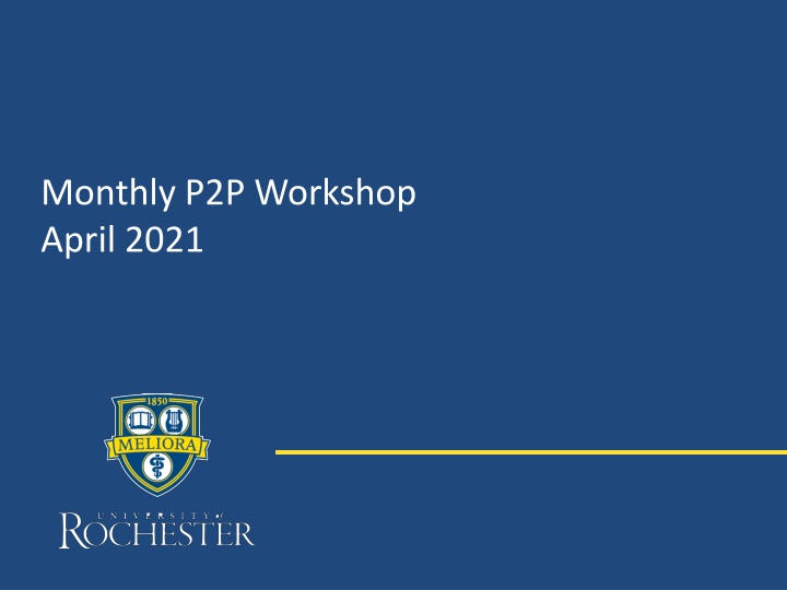 monthly p2p workshop april 2021