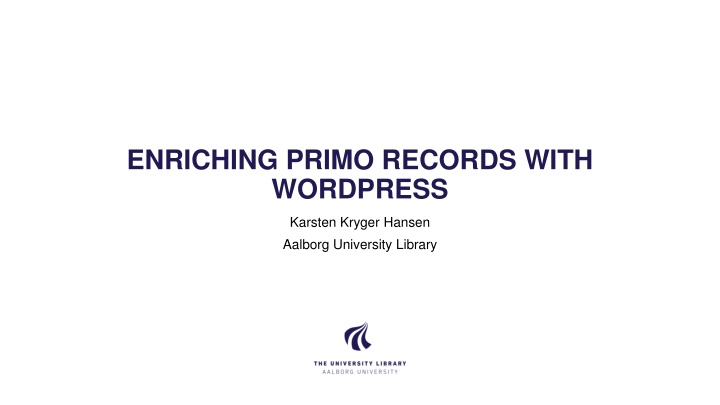 enriching primo records with wordpress