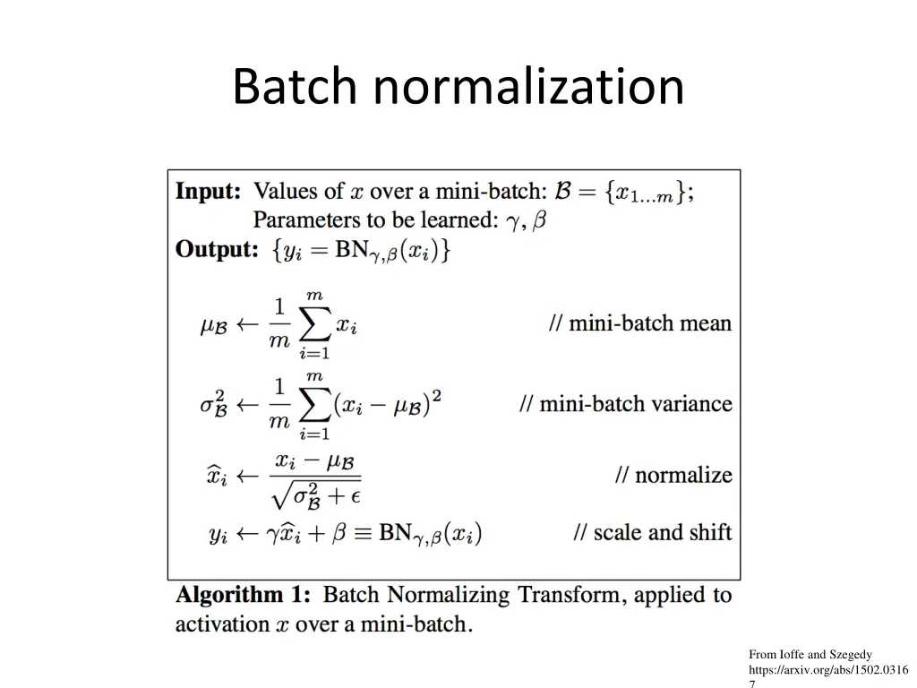 batch normalization