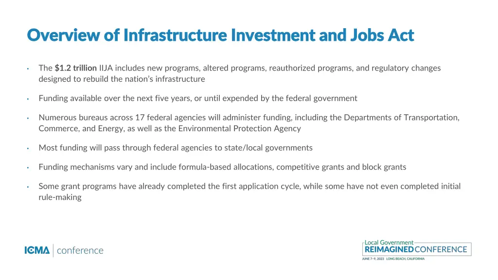 overview of infrastructure investment and jobs