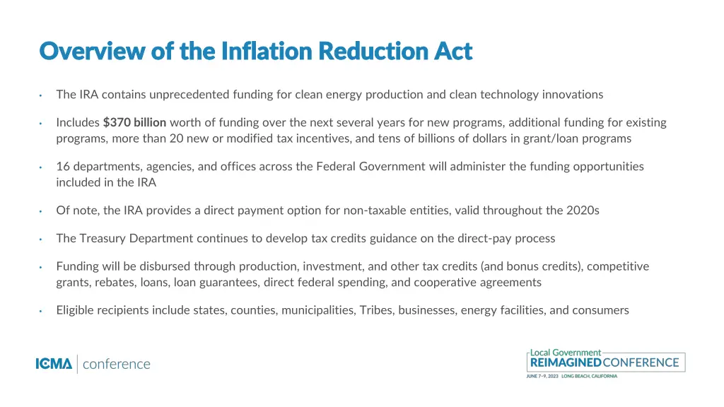 overview of the inflation reduction act overview