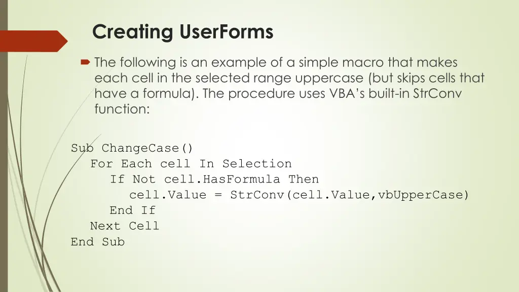 creating userforms