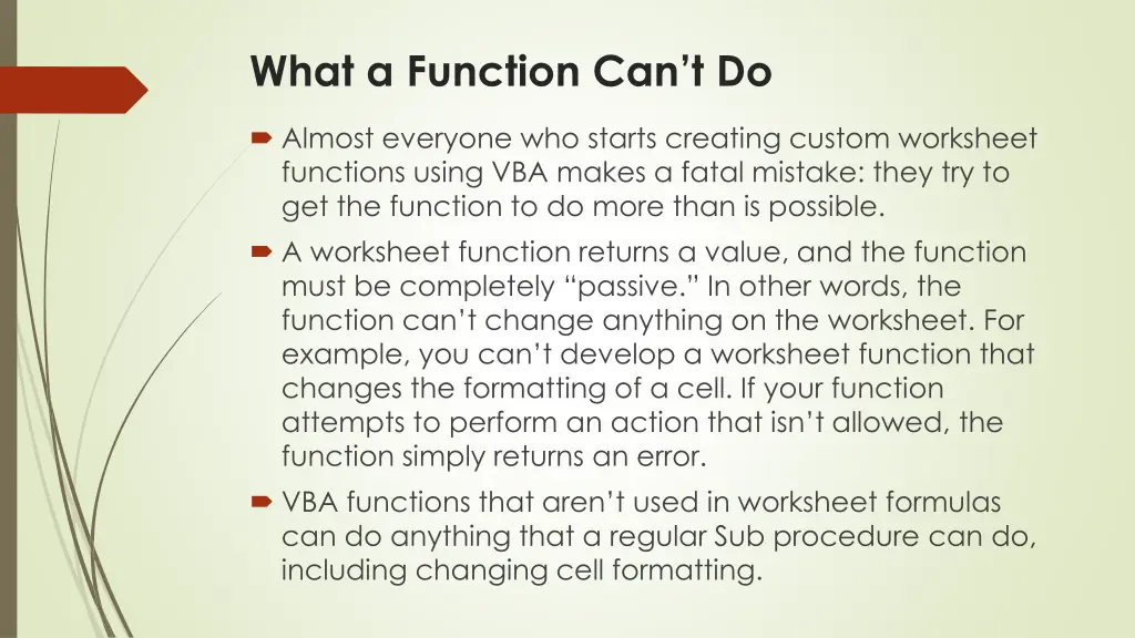 what a function can t do