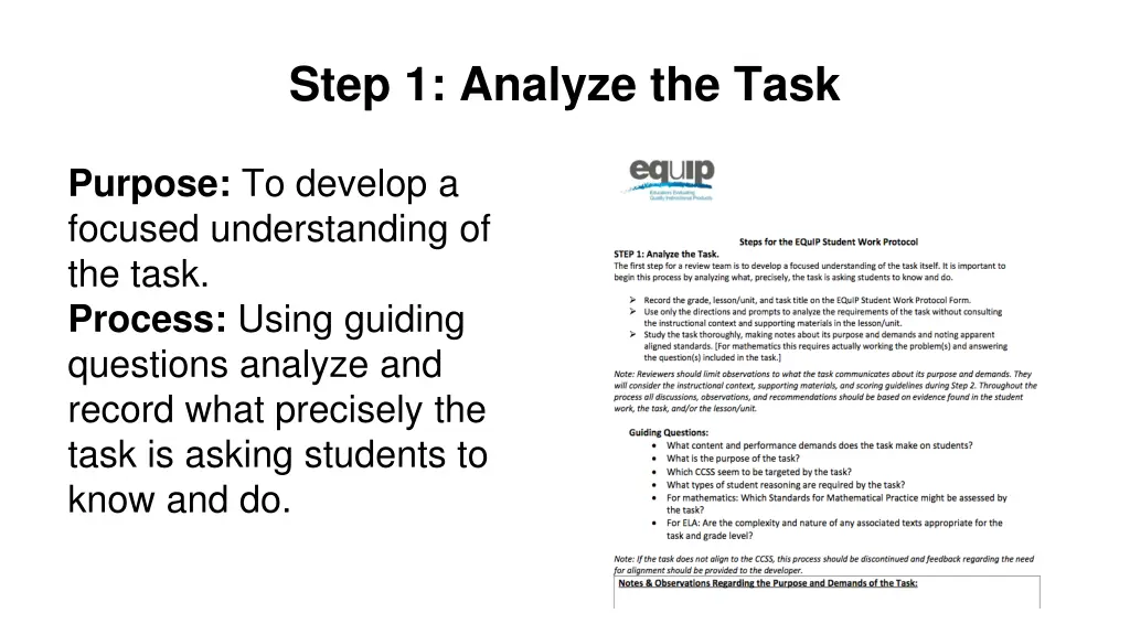 step 1 analyze the task