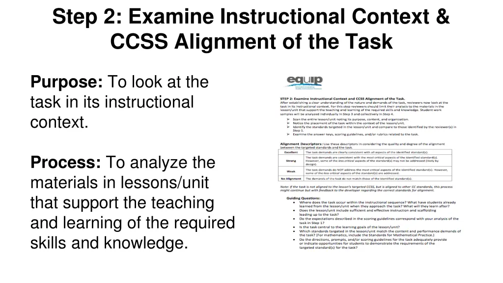step 2 examine instructional context ccss