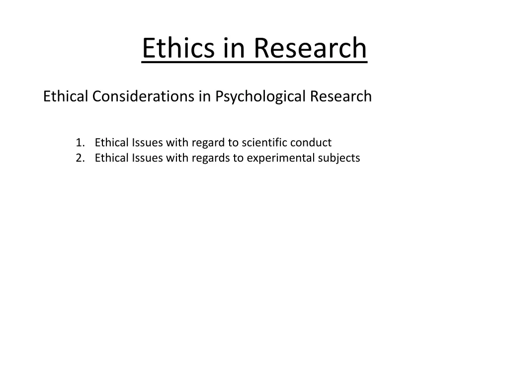ethics in research
