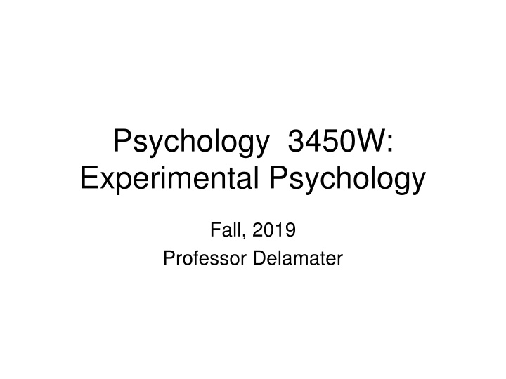 psychology 3450w experimental psychology