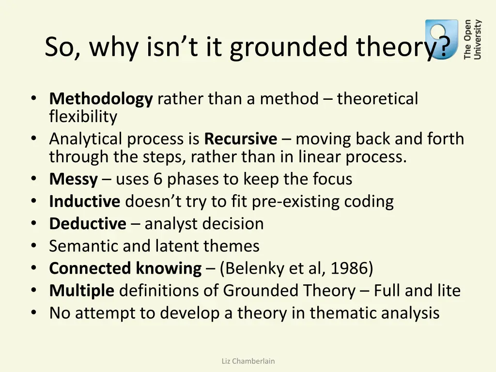 so why isn t it grounded theory