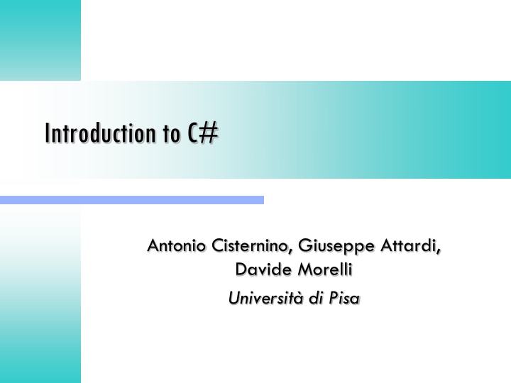 introduction to c