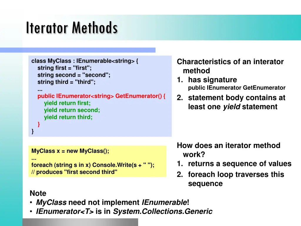 iterator methods
