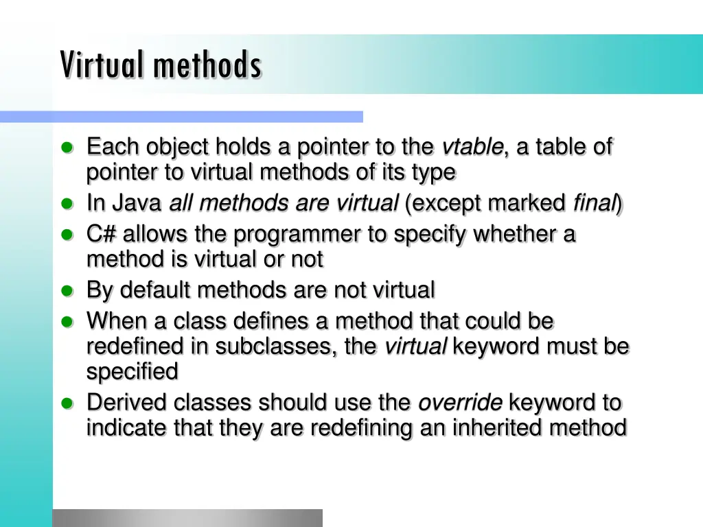 virtual methods