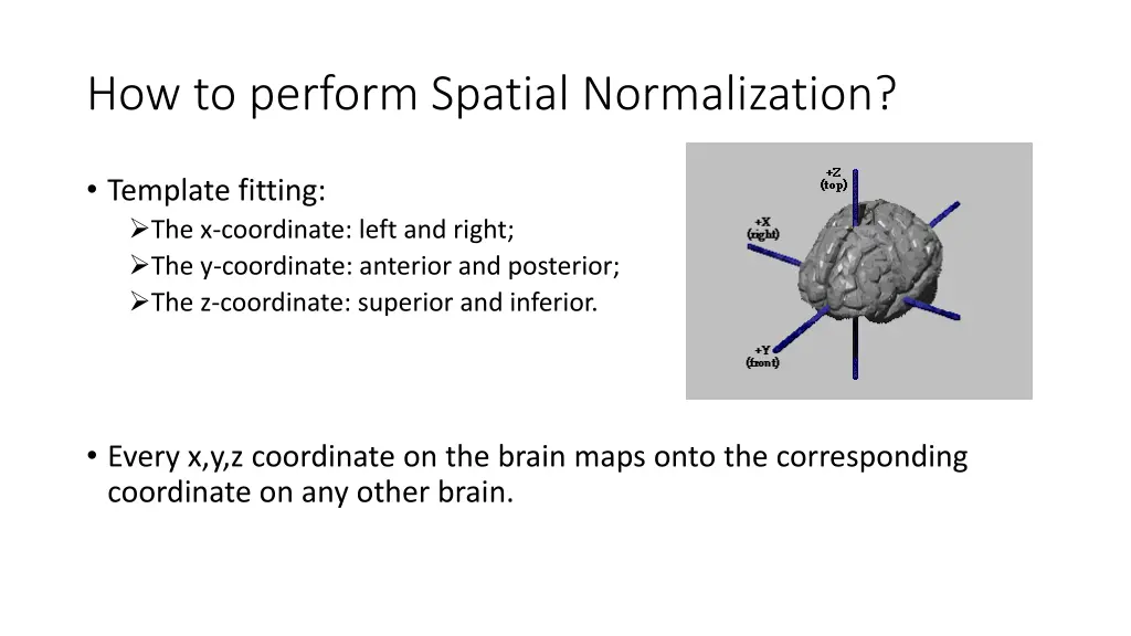 how to perform spatial normalization 1