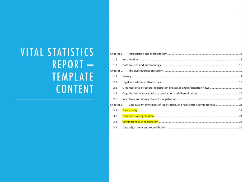 vital statistics report template content